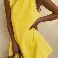 Levency Scalloped Sleeveless Mini Dress New In