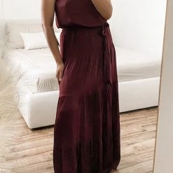 Levency Strapless Belted Maxi Dress New In