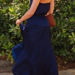 Levency Strapless Belted Maxi Dress New In