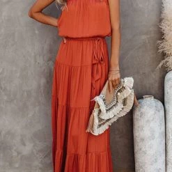 Levency Strapless Belted Maxi Dress New In