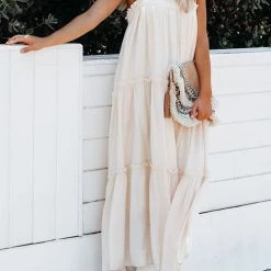 Levency Flowy Tiered Slip Maxi Dress New In