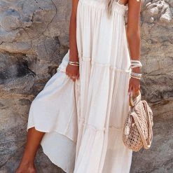 Levency Flowy Tiered Slip Maxi Dress New In