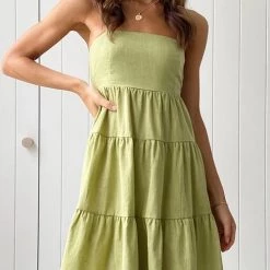 Levency New In Tiered Lace Back Slip Mini Dress 30 Levency New In Tiered Lace Back Slip Mini Dress