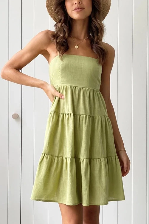 Levency New In Tiered Lace Back Slip Mini Dress 6 Levency New In Tiered Lace Back Slip Mini Dress