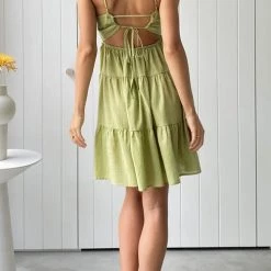 Levency New In Tiered Lace Back Slip Mini Dress 35 Levency New In Tiered Lace Back Slip Mini Dress