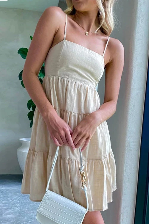 Levency New In Tiered Lace Back Slip Mini Dress 2 Levency New In Tiered Lace Back Slip Mini Dress