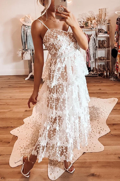 Levency New In Tiered Crochet Lace Slip Midi Dress 1 Levency New In Tiered Crochet Lace Slip Midi Dress