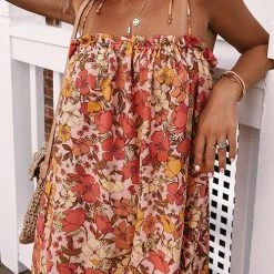 Levency New In Retro Floral Print Mini Dress