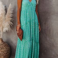 Levency Vacation Mood Metallic Polka Dot Maxi Dress New In