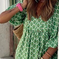 Levency New In Fabulous Time Puff Sleeve Tiered Midi Dress