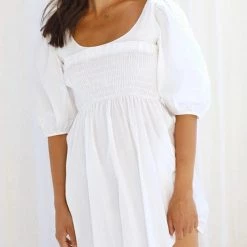 Levency New In Shirred Bodice Babydoll Mini Dress 17 Levency New In Shirred Bodice Babydoll Mini Dress