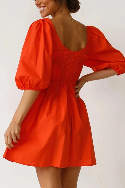 Levency New In Shirred Bodice Babydoll Mini Dress 5 Levency New In Shirred Bodice Babydoll Mini Dress