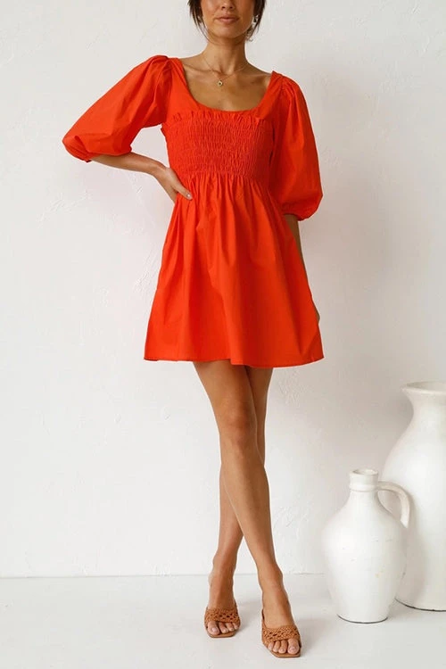 Levency New In Shirred Bodice Babydoll Mini Dress 11 Levency New In Shirred Bodice Babydoll Mini Dress