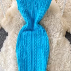 Levency New In Irregular Raw Eage Sweater Mini Dress