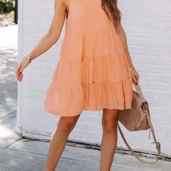 Levency Tiered Babydoll Tank Mini Dress