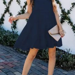 Levency Tiered Babydoll Tank Mini Dress