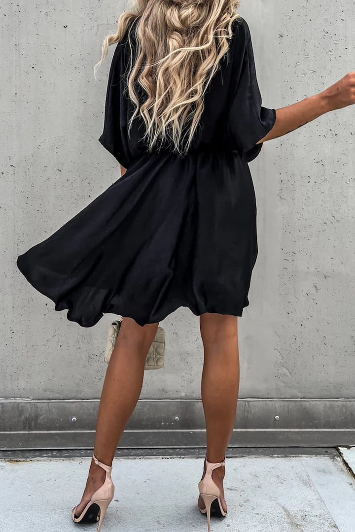 Levency Flowly V Neck Bat Mini Dress 6 Levency Flowly V Neck Bat Mini Dress