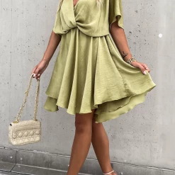 Levency Flowly V Neck Bat Mini Dress 15 Levency Flowly V Neck Bat Mini Dress