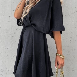 Levency Flowly V Neck Bat Mini Dress 12 Levency Flowly V Neck Bat Mini Dress