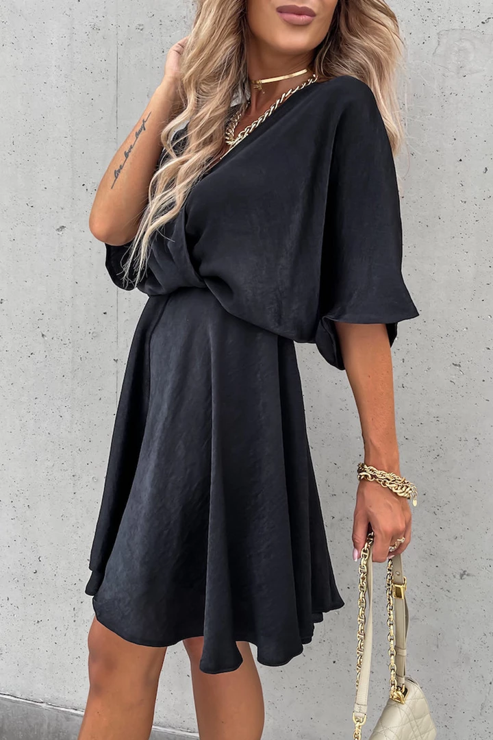 Levency Flowly V Neck Bat Mini Dress 4 Levency Flowly V Neck Bat Mini Dress