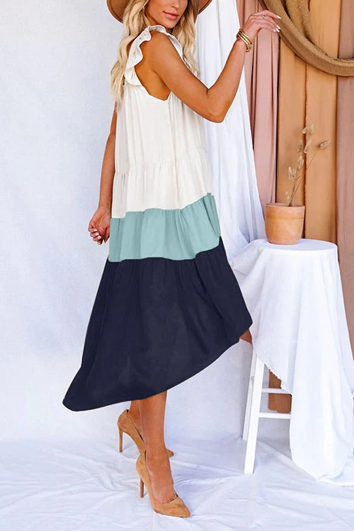Levency New In Square High Low Tiered Colorblock Midi Dress 19 Levency New In Square High Low Tiered Colorblock Midi Dress