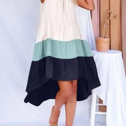 Levency New In Square High Low Tiered Colorblock Midi Dress 32 Levency New In Square High Low Tiered Colorblock Midi Dress