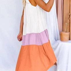 Levency New In Square High Low Tiered Colorblock Midi Dress 28 Levency New In Square High Low Tiered Colorblock Midi Dress
