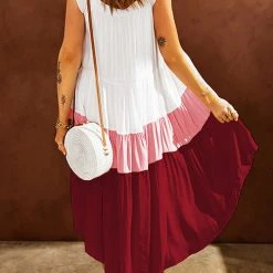 Levency New In Square High Low Tiered Colorblock Midi Dress 30 Levency New In Square High Low Tiered Colorblock Midi Dress