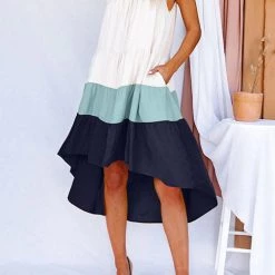Levency New In Square High Low Tiered Colorblock Midi Dress 24 Levency New In Square High Low Tiered Colorblock Midi Dress