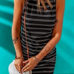 Levency New In O Neck Split Hem Tank Dress