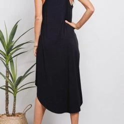 Levency New In I THINK NOT V Neck Tank Midi Dress
