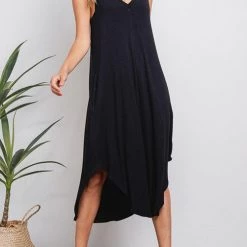 Levency New In I THINK NOT V Neck Tank Midi Dress
