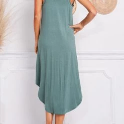 Levency New In I THINK NOT V Neck Tank Midi Dress