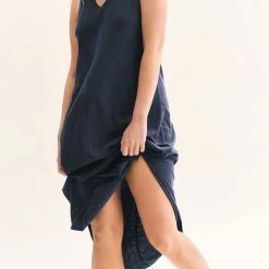Levency New In I THINK NOT V Neck Tank Midi Dress