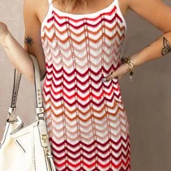 Levency Chevron Slip Bodycon Mini Dress