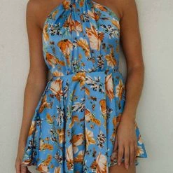 Levency New In Floral Halter Neck Backless Mini Dress 19 Levency New In Floral Halter Neck Backless Mini Dress
