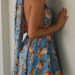 Levency New In Floral Halter Neck Backless Mini Dress 18 Levency New In Floral Halter Neck Backless Mini Dress