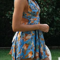 Levency New In Floral Halter Neck Backless Mini Dress 24 Levency New In Floral Halter Neck Backless Mini Dress