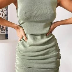 Levency New In Drawstring Sleeveless Mini Dress