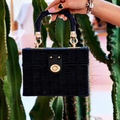 Levency New In Straw Crossbody Tote Clutch Bag