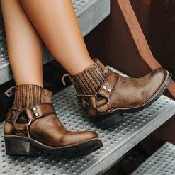 Levency Low Heel Slip On Ankle Boots New In