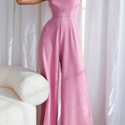 Levency New In Halter Neck Wide Leg Jumpsuits