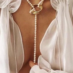 Levency New In Pearl Ring Necklace