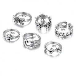 Levency Cupid Butterfly Ring Set New In
