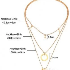 Levency New In Ring Cross Shell Layer Necklace