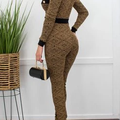 Levency New In Gold Thread Button Up Bodycon Jumpsuit