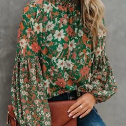 Levency New In Floral Balloon Sleeve Blouse
