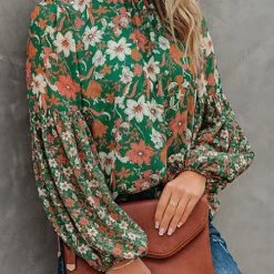 Levency New In Floral Balloon Sleeve Blouse