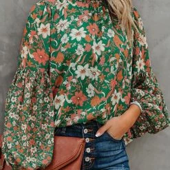 Levency New In Floral Balloon Sleeve Blouse