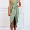 Levency New In V Neck Criss Cross Back Dress